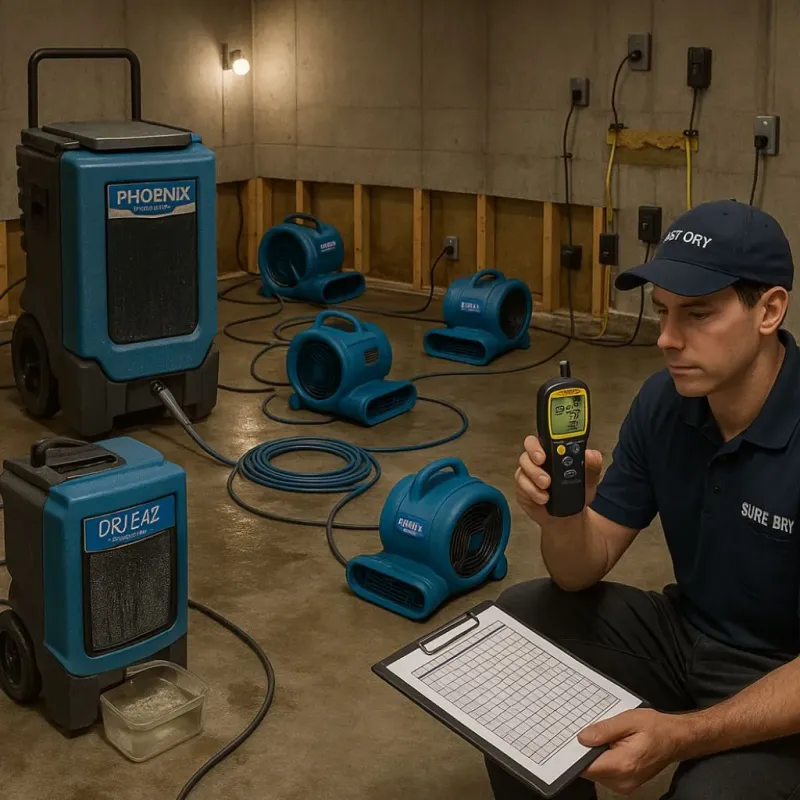 Structural Drying and Dehumidification process in Trophy Club, TX